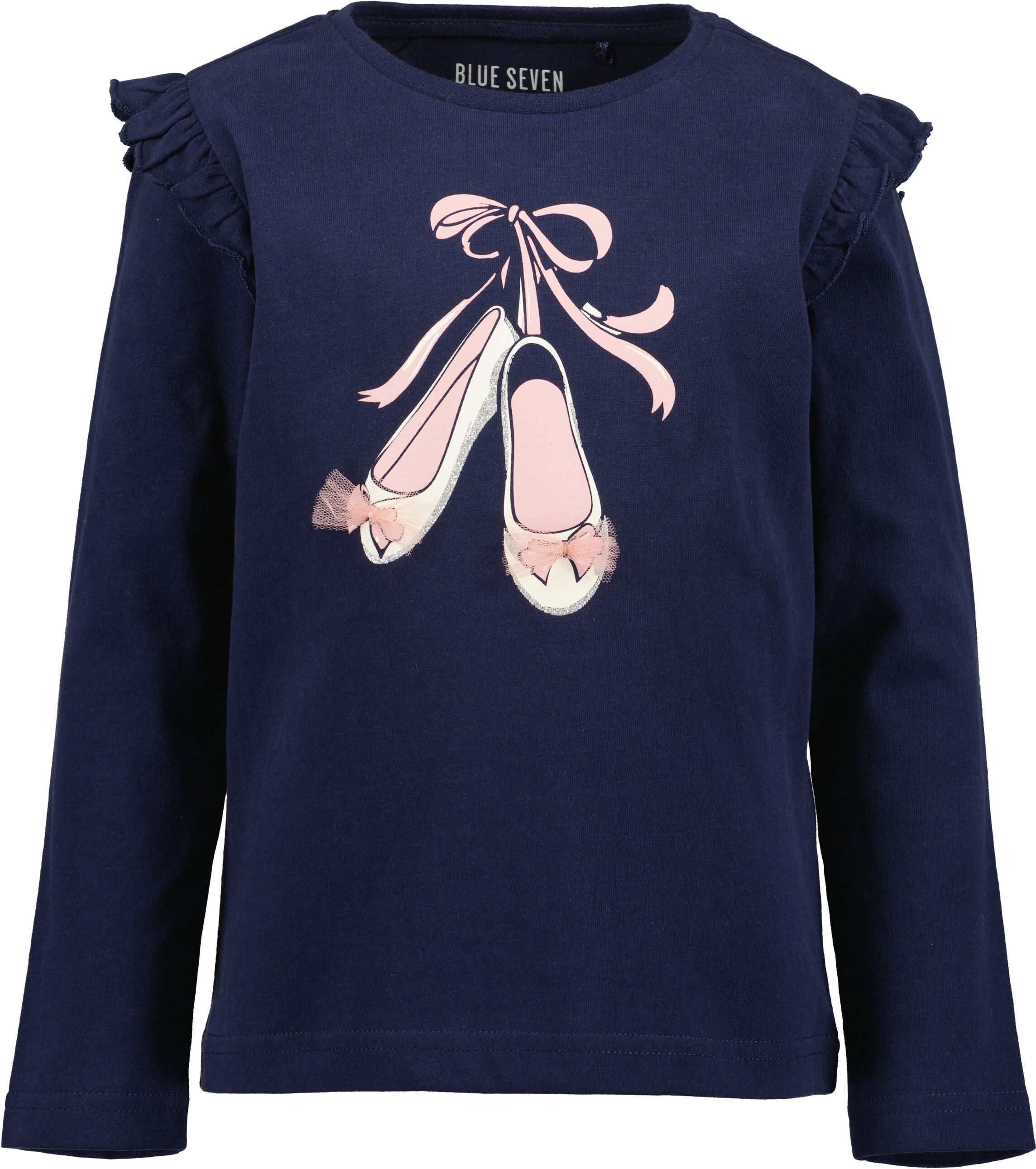 Langarmshirt BLUE SEVEN "Girls 2er Pack Langarmshirts", Mädchen, Gr. 110, m001, multipack 1, 100% Baumwolle, normal, Rundhals, Shirts Langarmshirt