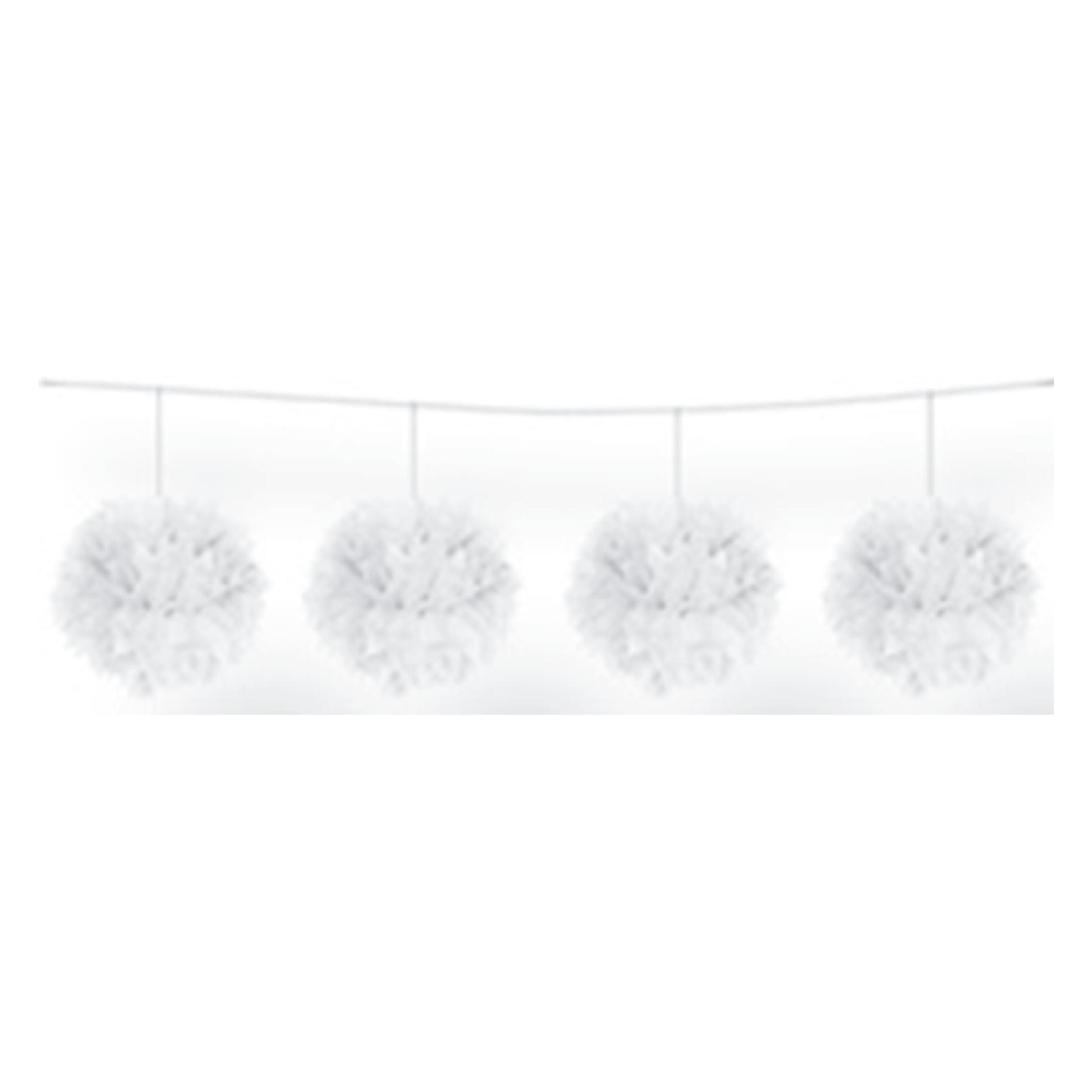 Folat Wimpelkette Girlande Pom Pom (4 Stk.) (FO22852)
