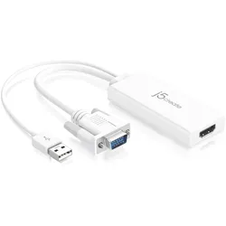 j5Create VGA to HDMI + Audio (VGA, HDMI), Video Adapter, Weiss