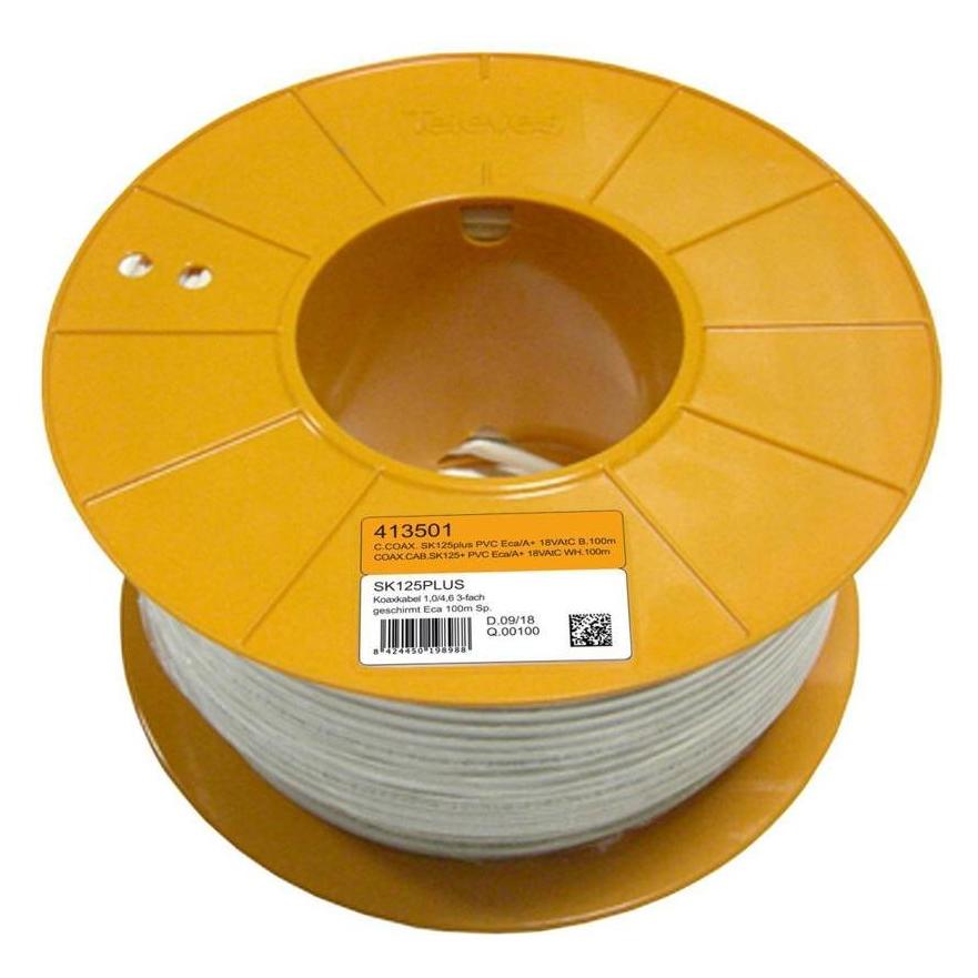 Televes SK125plus-T Koaxkabel A+3fach geschirmt 125dB 500m Trommel 413503 (125 dB, Antennenkabel) (413503)