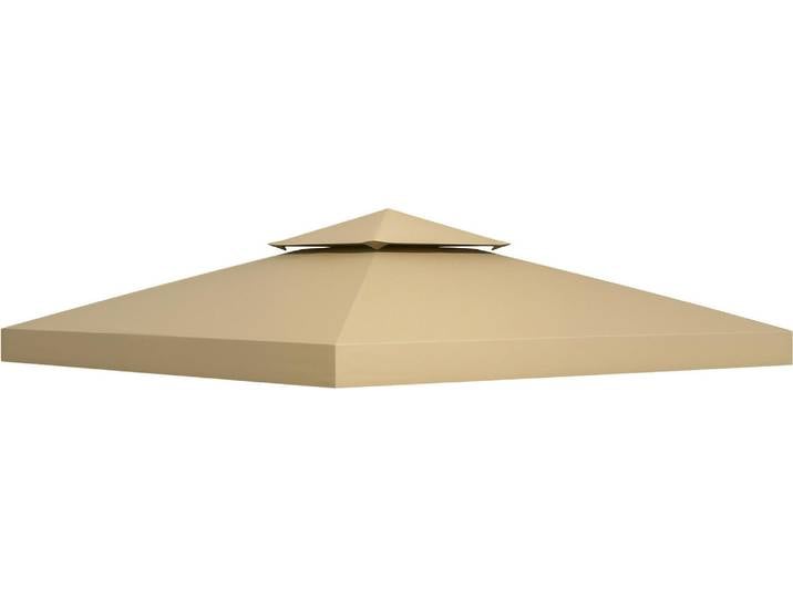 Outsunny Toit de Remplacement pour pavillon de Jardin Toile de Rechange pour pavillon tonnelle Tente 3 x 3 m Beige