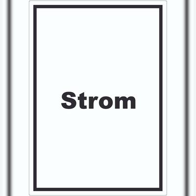 HB-Druck Strom Aufkleber mit Text Anschluss hochkant A5 (148x210mm)