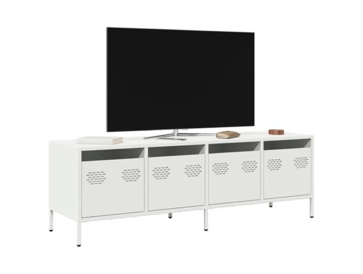 HEFZGDB TV-Schrank Weiß 135x39x43,5 cm Kaltgewalzter Stahl mit 4 Schubladen Industrie-Stil Möbelstück Stauraum Lösung