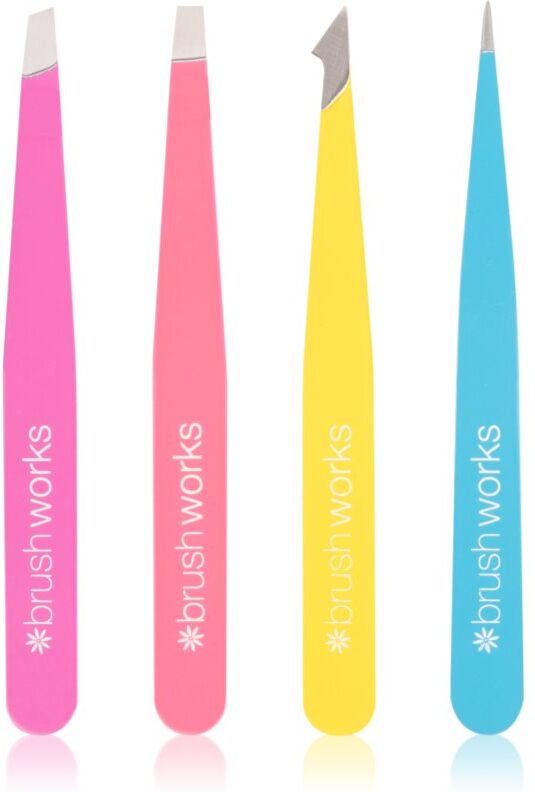 Brushworks Tweezer Set Neon set of tweezers