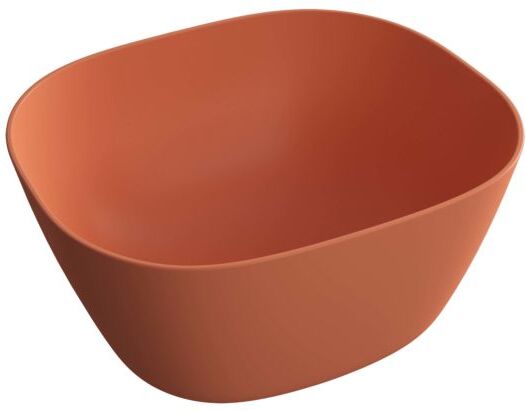 VitrA Plural Aufsatzschale 7811B477-0016 45 x 38 x 13,5 cm, rote Erde matt, hoch, rechteckig, ohne Überlauf/Hahnloch