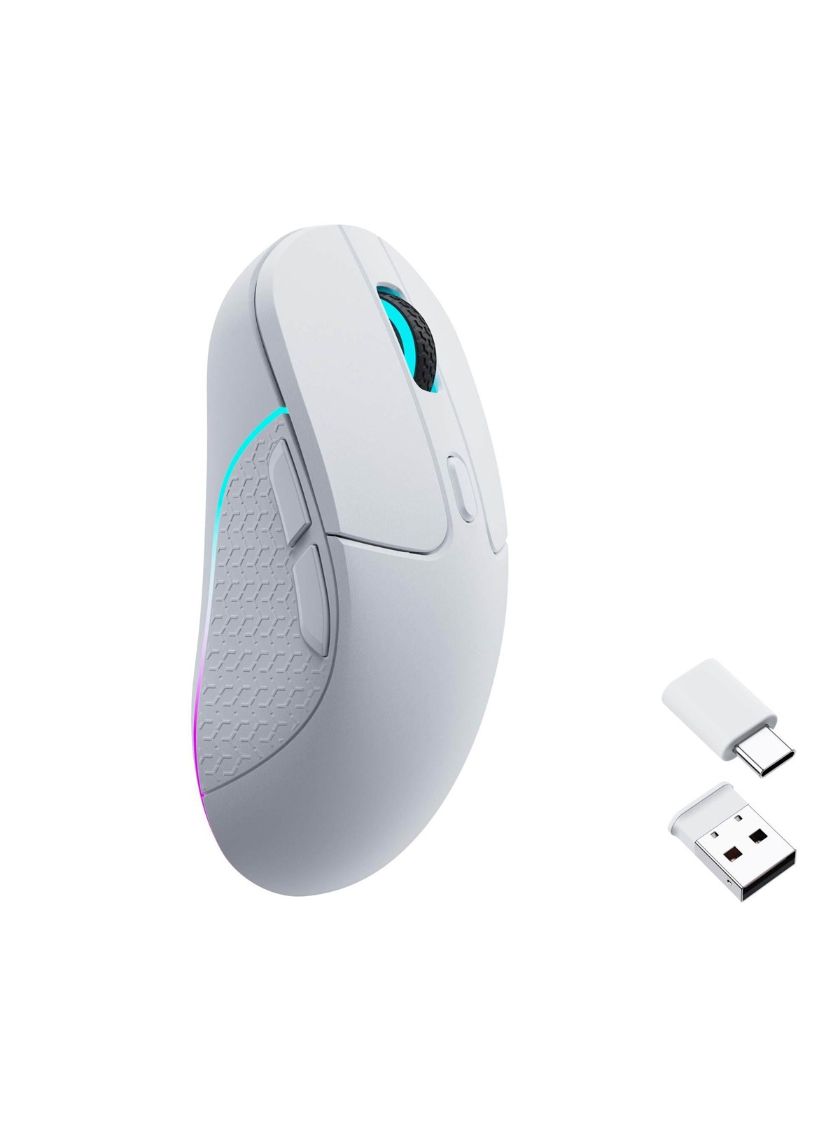Keychron M3 RGB Light 79g Wireless 1K - Gaming Maus (Weiß mit RGB)