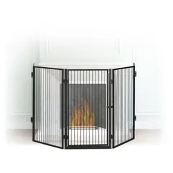 Relaxdays Kaminschutzgitter Metall Schwarz