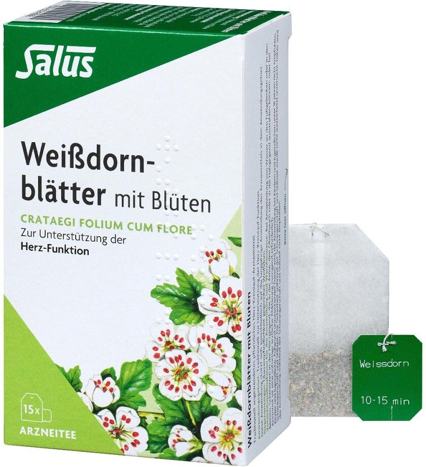Weissdornblätter mit Blüten Arzneitee bio Salus