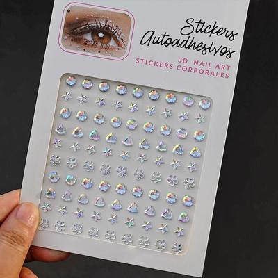 Uplift Picks GlamShine Rhinestone Face Stickers Self Adhesive Face Gem Stickers Festival Makeup Jewels 20