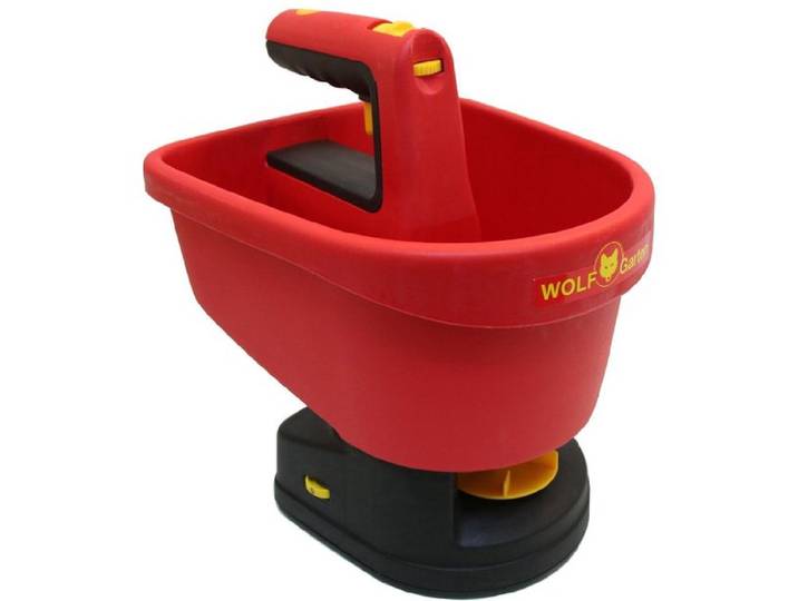 WOLF-Garten universele handstrooier WE-B - strooibreedte instelbaar 0.5 m-2.5m - batterij aandrijving - inhoud 3 liter