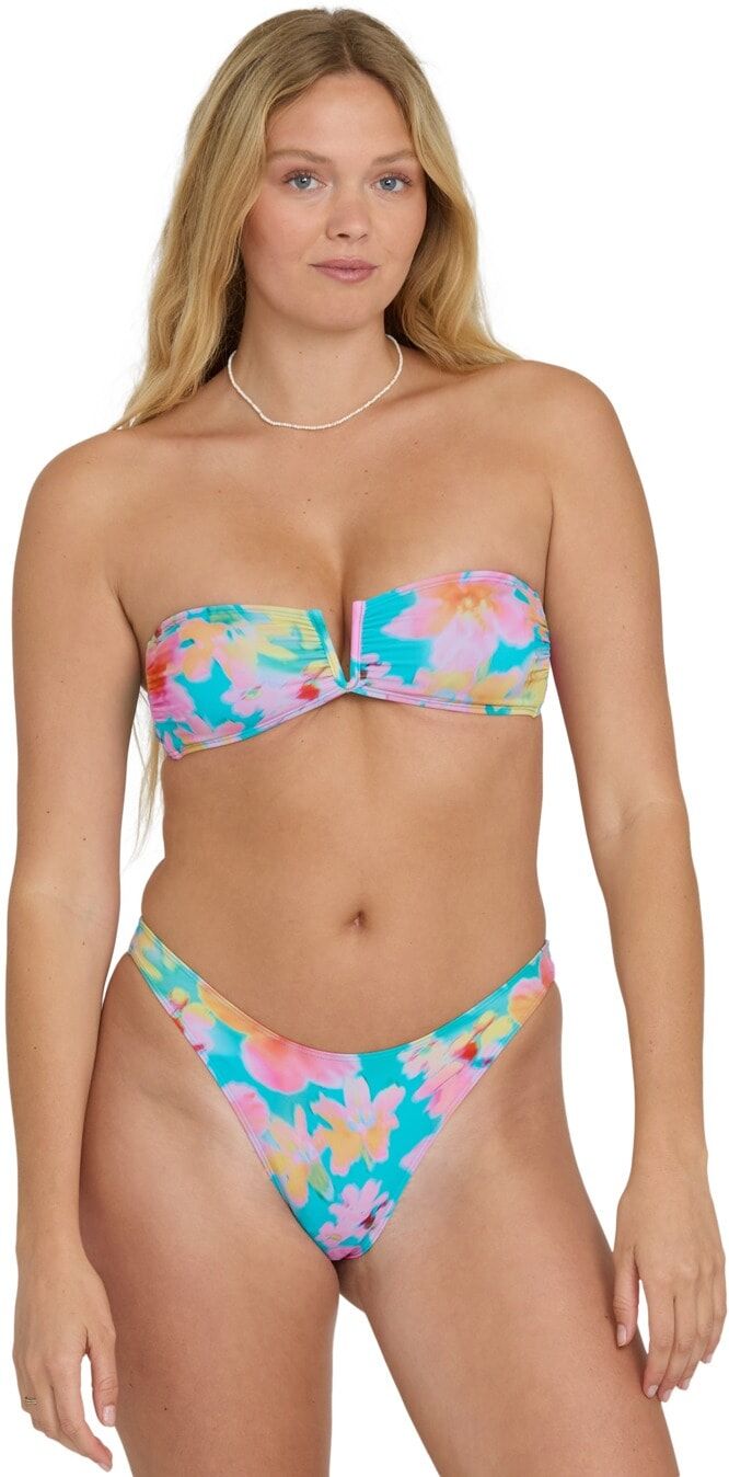 Bandeau-Bikini-Top BILLABONG "Pipe Dreams V Bandeau", Damen, Gr. S, bunt (bright marine), Obermaterial: 78% Nylon, 22% Elasthan., Bikini-Oberteile Bandeau-Bikini-Top bright marine S