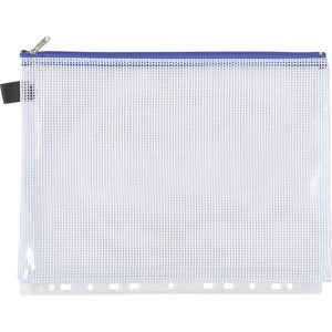Foldersys Reißverschlussbeutel 40447-40, A4, blau/transparent, PVC, abheftbar, 1 Fach