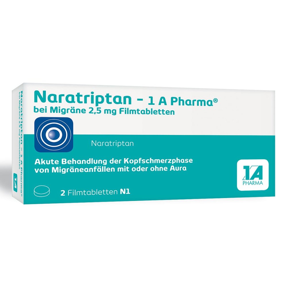 1 A Pharma GmbH Naratriptan - 1 A Pharma® bei Migräne 2,5 mg Filmtabletten 09322478