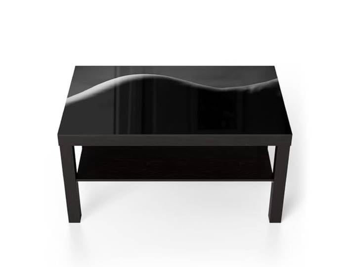 DEQORI Glastisch schwarz groß 90x50 cm Motiv Formen im Kontrast ausgefallener Beistelltisch aus Glas Hochglanz Couchtisch fürs Wohnzimmer moderner Couch Tisch mit Design