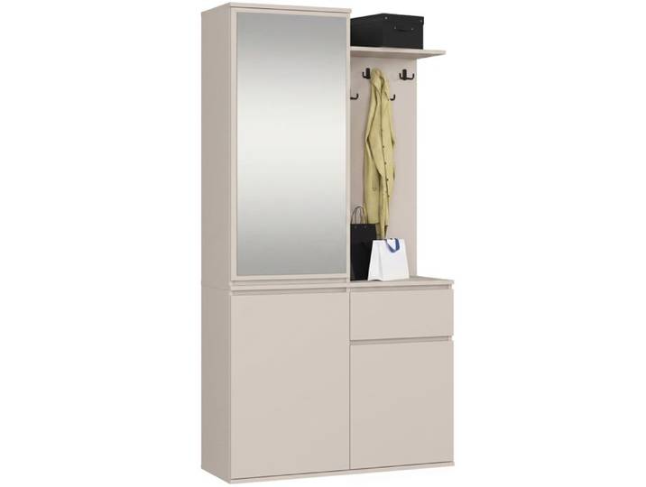 Meuble d entree ENTRO Cachemire 95 cm avec miroir et meuble a chaussures