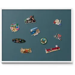 MAGNETTAFEL 80x60 cm Weißer Rahmen Dunkles Petrol