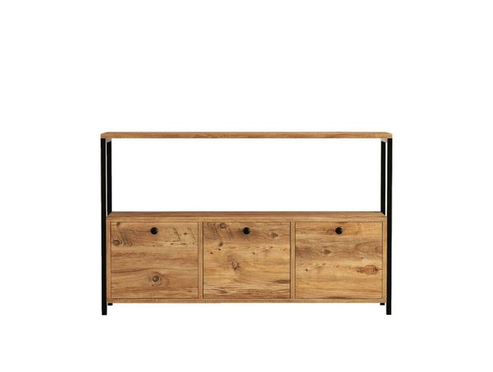 Buffet 3 portes style industriel bois/noir