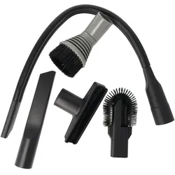 AccuCell Profi-Düsen-Aufsatz-Set 4-teilig Durchmesser 32mm für Kärcher und Universal 32 mm Düsen, Staubsauger Zubehör, Schwarz, Grau
