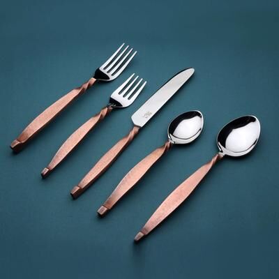 INOX artisans INOX Twisted Urban Flatware 5 Pc. Place Setting