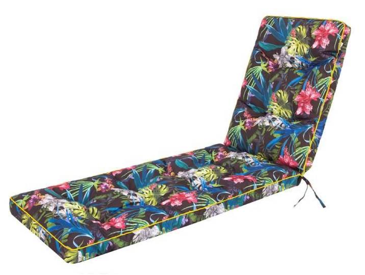 Coussin Deluxe Hugo pour Chaises Longues et Transats de Jardin Design Unique Feuilles Colorées Résistant et Durable - 201x55 cm