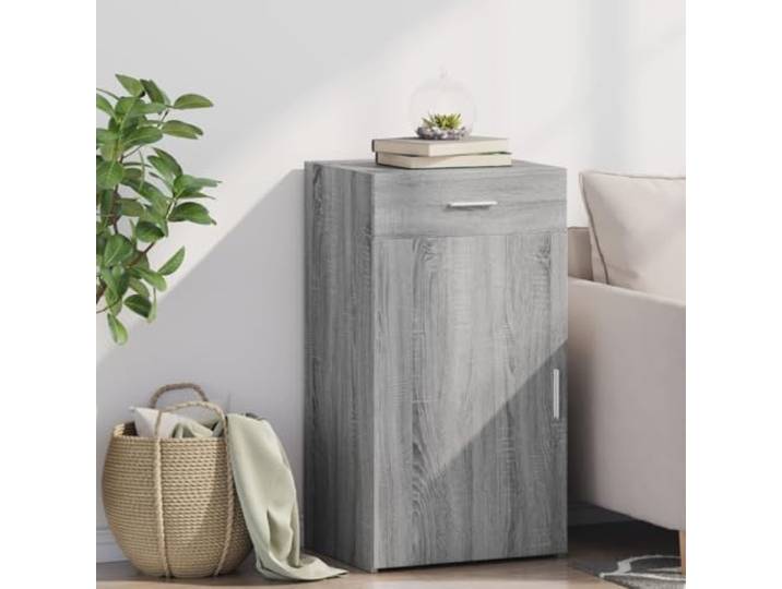 RJPLMFV Anrichte Sonoma, grau, 50 x 42,5 x 93 cm, Holz, Technik Mit Schublade, praktische Tür, leicht zu reinigen, Wandbefestigung inklusive