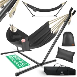 KESSER® Hängematte LAKE mit Gestell Doppelhängematte für 2 Personen-Stabiler Rahmen 200kg Belastbarkeit Indoor & Outdoor XXL Hängesessel Doppel Mehrpersonen Garten Pool Balkon Terrasse