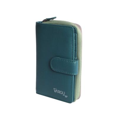 Geldbörse VARGU "MASIN 1-A", Damen, grün (teal grün, sage grün), Rindsleder, Kleinlederwaren, LGW zertifiziertes Leder