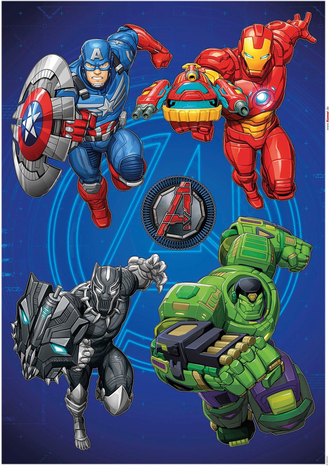 Wandtattoo KOMAR "Avengers Mech Strike - Grösse 50 x 70 cm", bunt, B:50cm H:70cm, Folie, Wandtattoos, Wandtattoo, selbstklebend, Wandsticker, Kinderzimmer bunt B/H/T: 50cm x 70cm