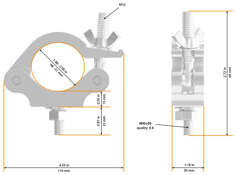 Global Truss 5035-2-OD Half Coupler