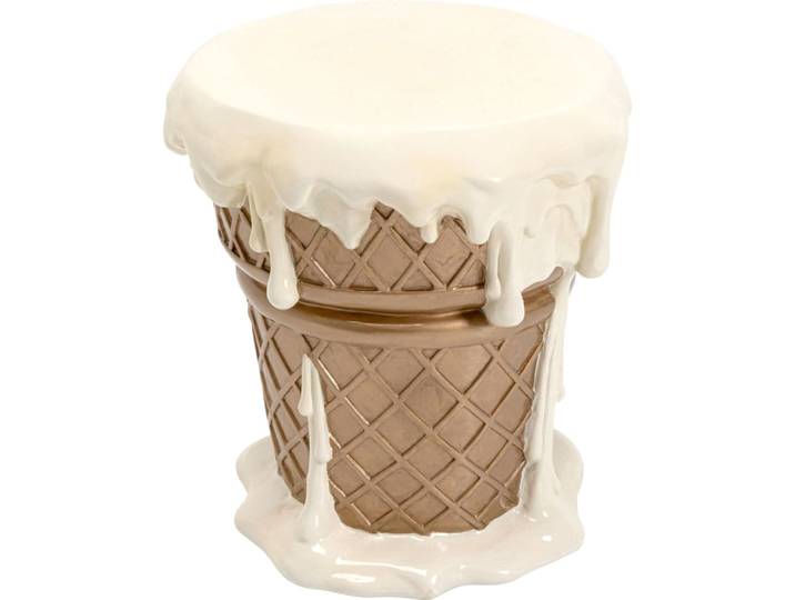 Tabouret glace à la vanille en polyrésine