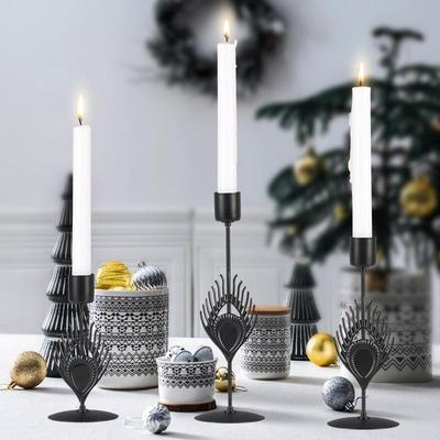 Inspired Deals 3 In 1 Black Feather Candlestick Wedding Decoration Romantic Candlelight Home Ornaments 3 In 1 Black Feather Candlestick Wedding Decoration Romantic Candlelight Home Ornaments