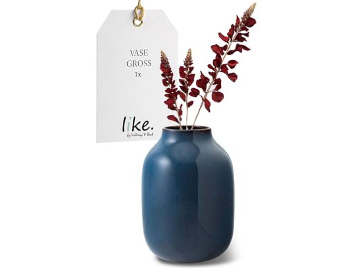 like. by Villeroy & Boch Lave Home Vase Shoulder, 15,5x15,5x22cm, Bleu Uni
