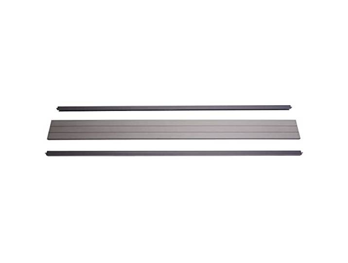 Mendler Abschluss-Set für WPC-Sichtschutz Sarthe - 180cm, grau Abschlussprofil Windschutz, Alu-Pfosten