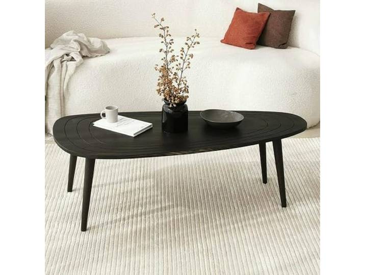 Dmora Couchtisch Beid 115x50x38 cm Schwarz mit Zeitungsablage