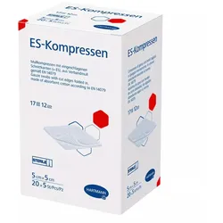 Es-Kompressen Steril 5x5cm Großpackung 12Fach 100 ST