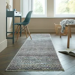 Läufer gestreift Blau 60 x 230 cm - PERRAN   Kadima Design