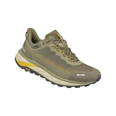 Wanderschuh MEINDL "Eldora GORE-TEX", Herren, Gr. 45, Normalschaft, grün (oliv, mais), Mesh, unifarben, Schuhe Wanderschuh, Leicht, robust & wasserdicht – mit starker Dämpfung & Grip
