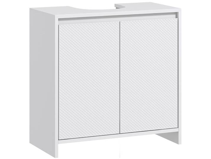 Meuble sous vasque design contemporain 2 portes étagère blanc