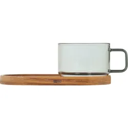 Impact Kaffeetasse mit Untertasse 300 ml, transparent grau, 2-tlg.