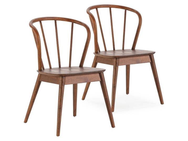 STUHL 2er-Set Brisa Walnussfarbe, Massivholz