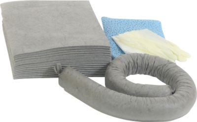 Leckage Notfallset universell grau, 20 l Aufnahme, 41 Teile, in PVC-Tasche