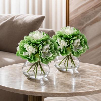 Garvee Fake Flowers with Vase, Peonies Artificial Flowers in Vase, Faux Flower Plant Arrangement Suitable for Decoration