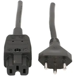 2x Max Hauri TD-Apparatekabel H05VV-F3G1.0 Typ 12 / C15A (5 m), Stromkabel, Schwarz