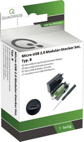 Quadrios Mikro-USB 2.0 - Stecker Set, Typ B Stecker, Einbau horizontal 2001C210 Inhalt: 1St.