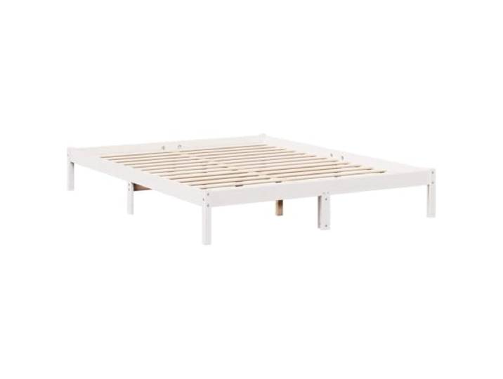 KTHLBRH Extralanges Bett, weiß, 140 x 220 cm, Kiefer Lattenrost inklusive, stabile Beine, Massivholz, Montage erforderlich