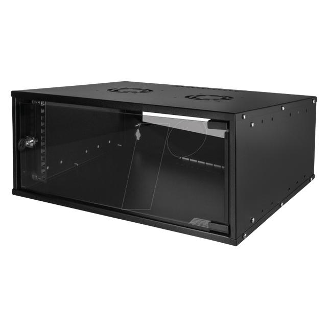 LogiLink 19" Wandverteiler ECO, 4 HE, montiert, schwarz (4 HE, 19 Zoll Rack) (W04C55B)