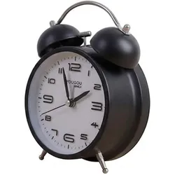 Avizar, Wecker, Tischwecker 12cm für Schlafzimmer Rundes Format Doppelglocke Elegant