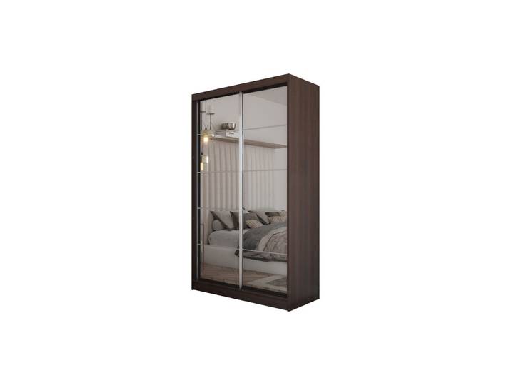 SCHWEBETÜRENSCHRANK FIORELLA 120/216/61 cm 2-türig mit Spiegel Wengefarben