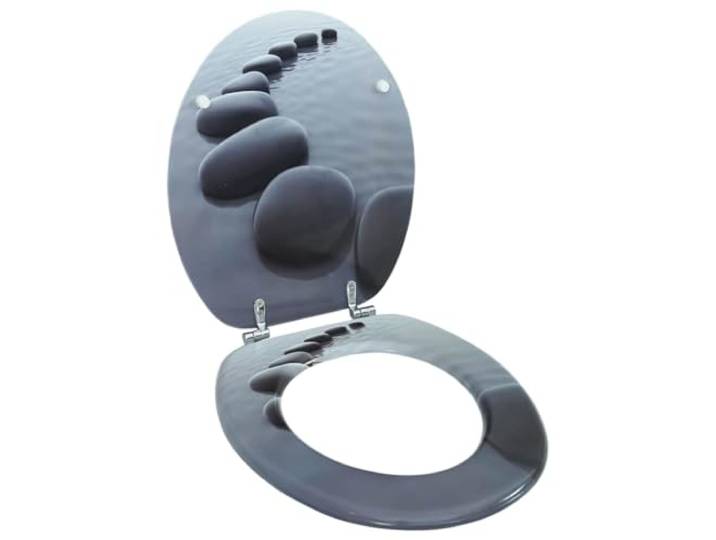 vidaXL Siège de Toilette avec Couvercle MDF Pierres