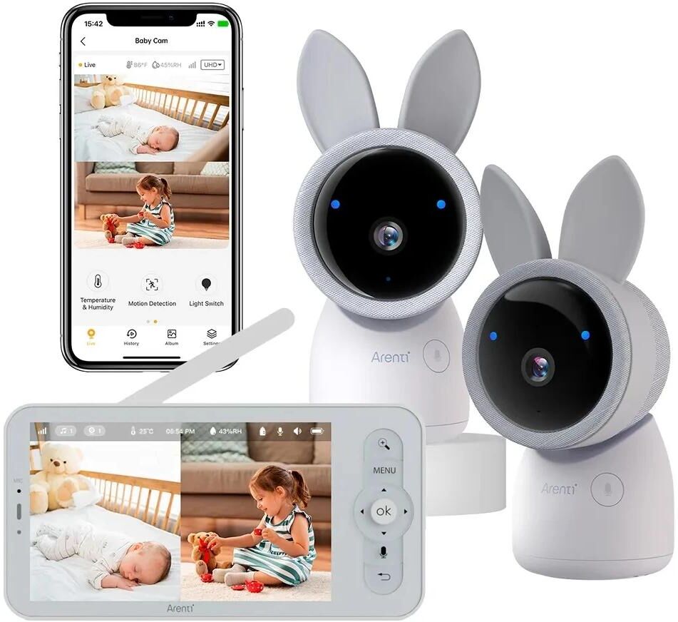 Video-Babyphone "Arenti AINanny 2 Kamera Set", Baby, weiß, Babyphones Video-Babyphone weiß Einheitsgröße